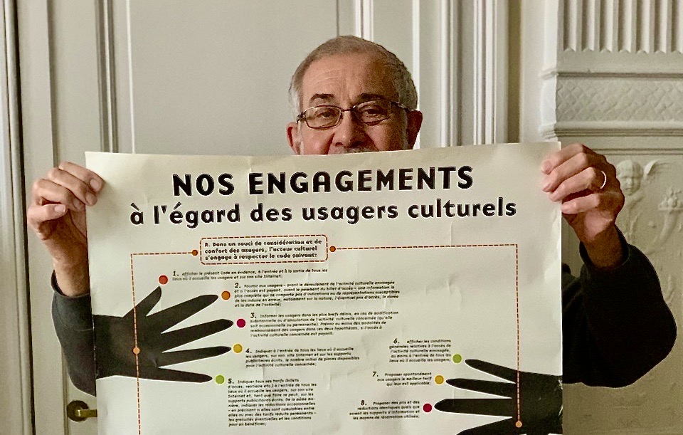 On devrait « fêter » cette année le 20 ème anniversaire du « Code de respect des Usagers Culturels », qui n’est malheureusement pas appliqué par de très nombreux opérateurs culturels ... et par l’administration culturelle elle-même.
